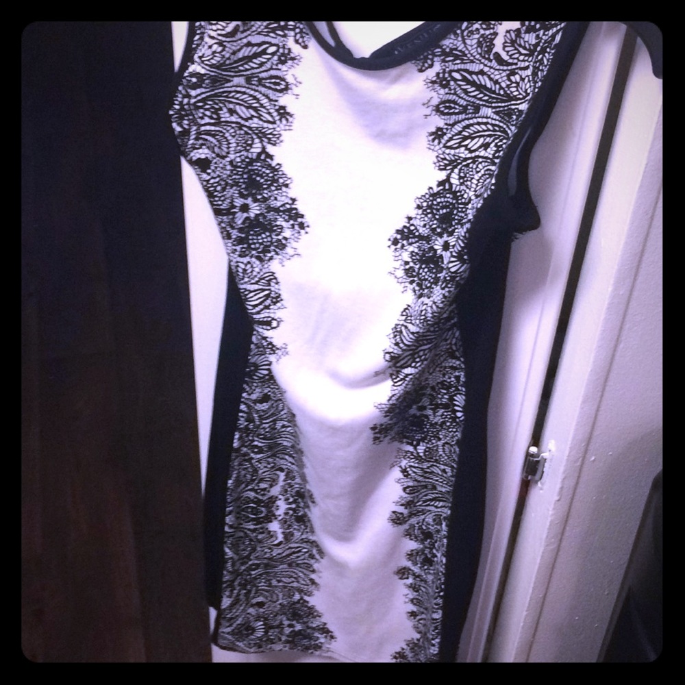 Black and white form fitting dress